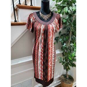 Jonathan Martin Women's Polyester Scoop Neck Short Sleeve Knee Length Dress 10